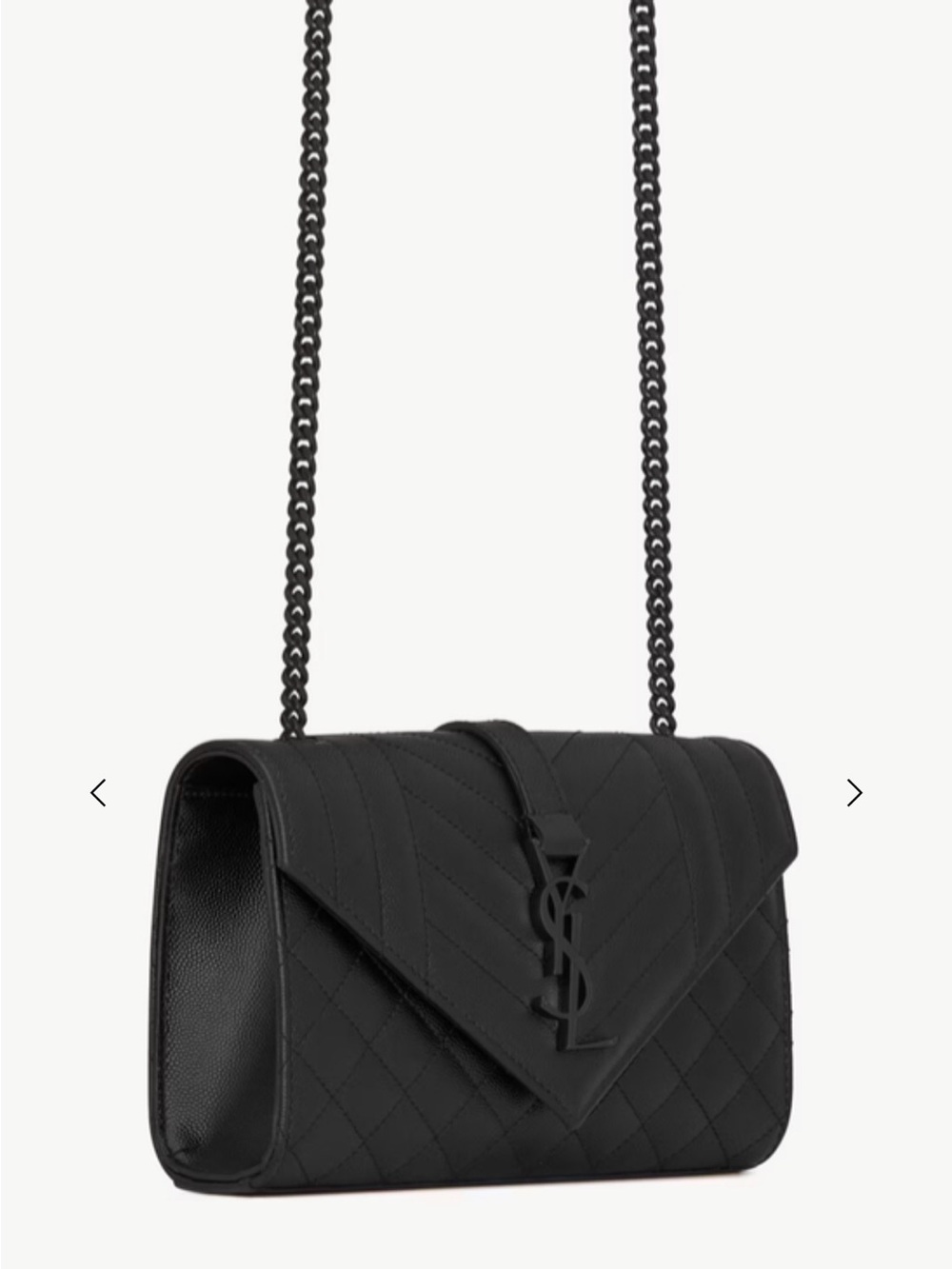 Saint Laurent small Black Quilted Envelope Chain Crossbody